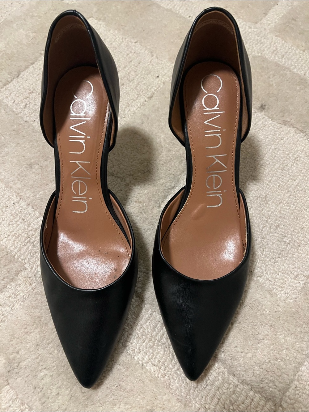 Calvin Klein Black Pointed D'Orsay Heels